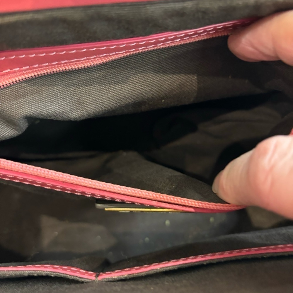 ANNA TOSANI Bubble Gum Pink Satchel Handbag with Many Pockets Main Compartment - Picture 14 of 16